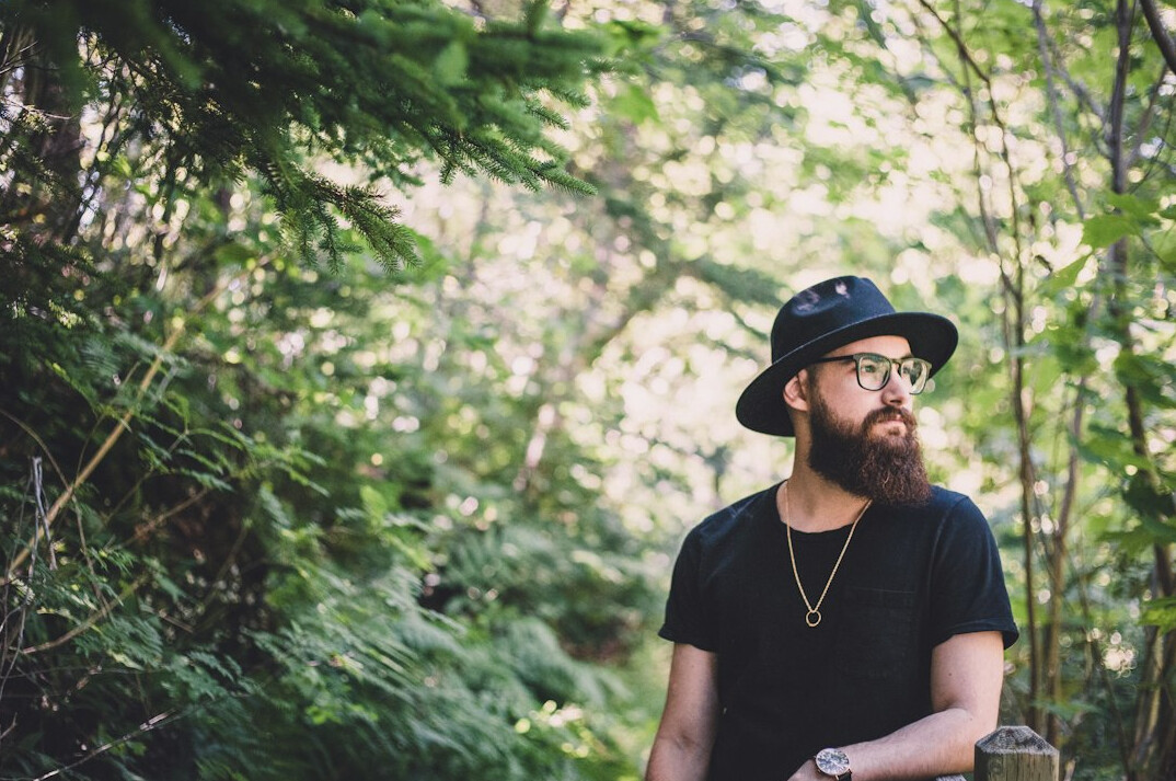 Portrait of a bearded man looking at the camera