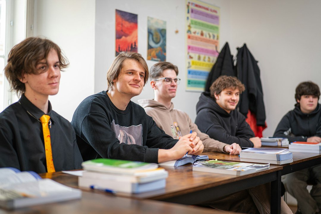 programming students in classroom