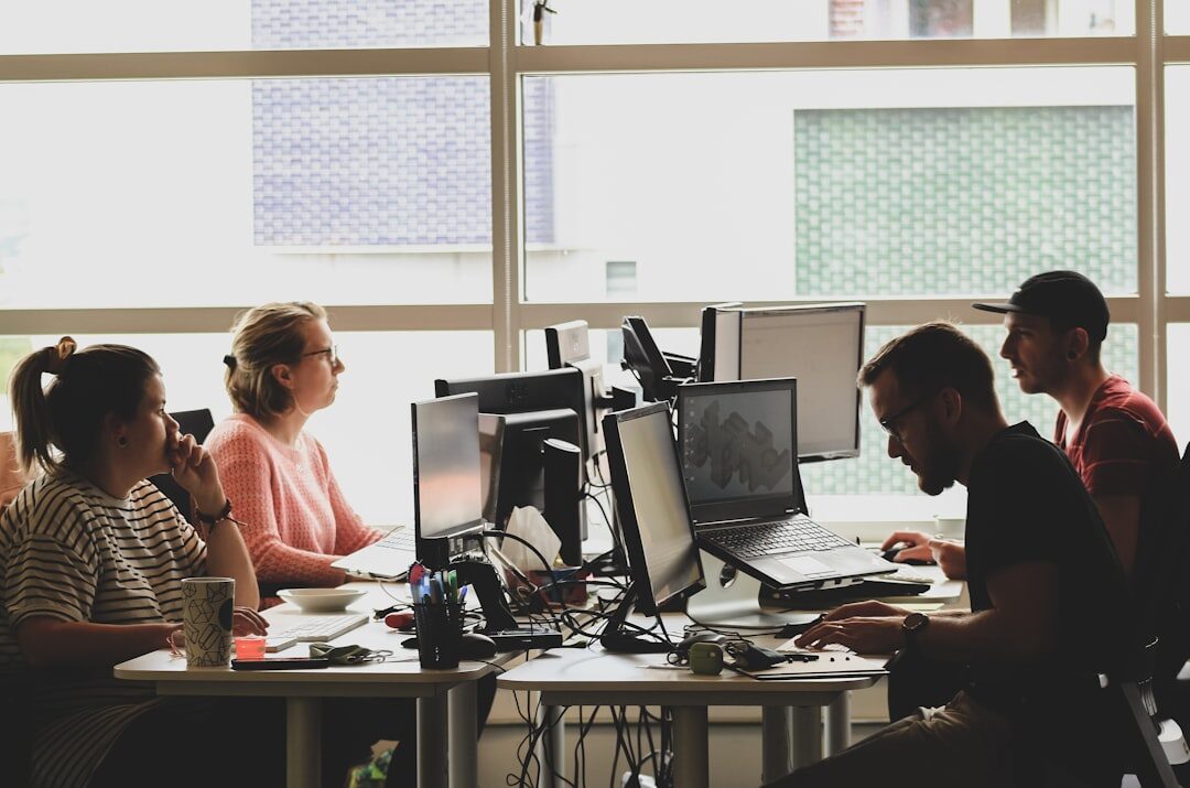 diverse team coding together