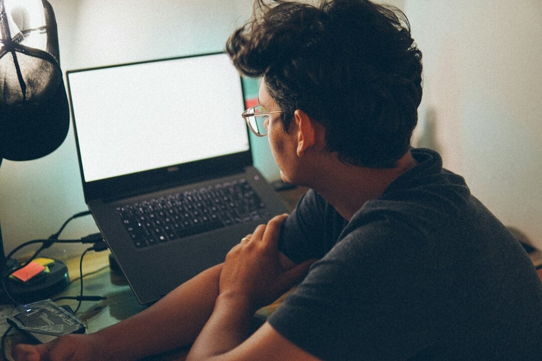 person studying coding at home